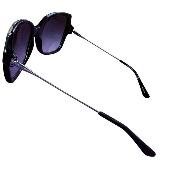 TORY BURCH Sunglasses TY 7094 Black Silver Cat Eye Squares Sunglasses 56[]18 135 - Picture 3 of 8